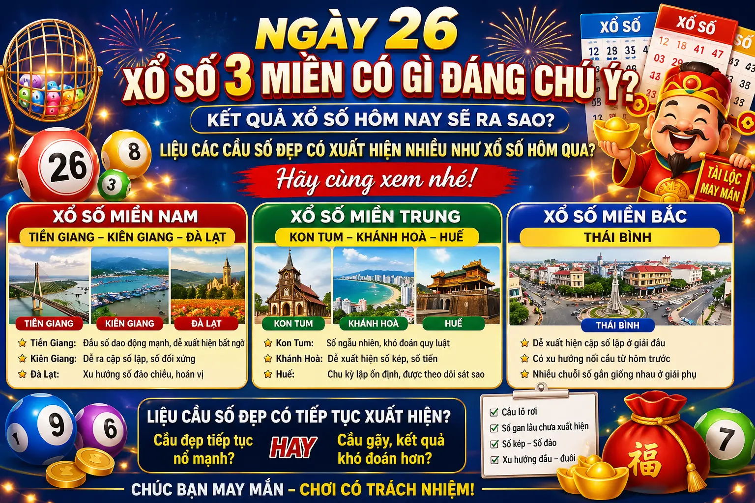 Ngày 26/04/2026 xổ số 3 miền có gì đáng chú ý?